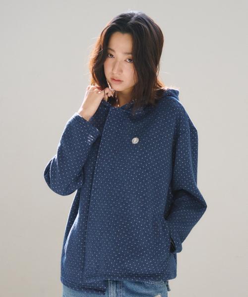 Clover Unbalance Hoodie Zip-Up, Navy