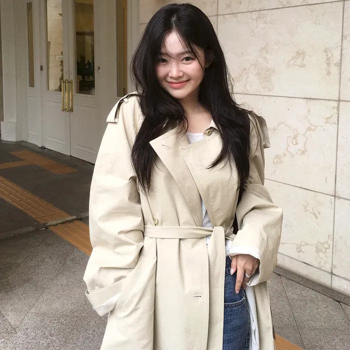 코튼 스티치 더블 트렌치코트_beige