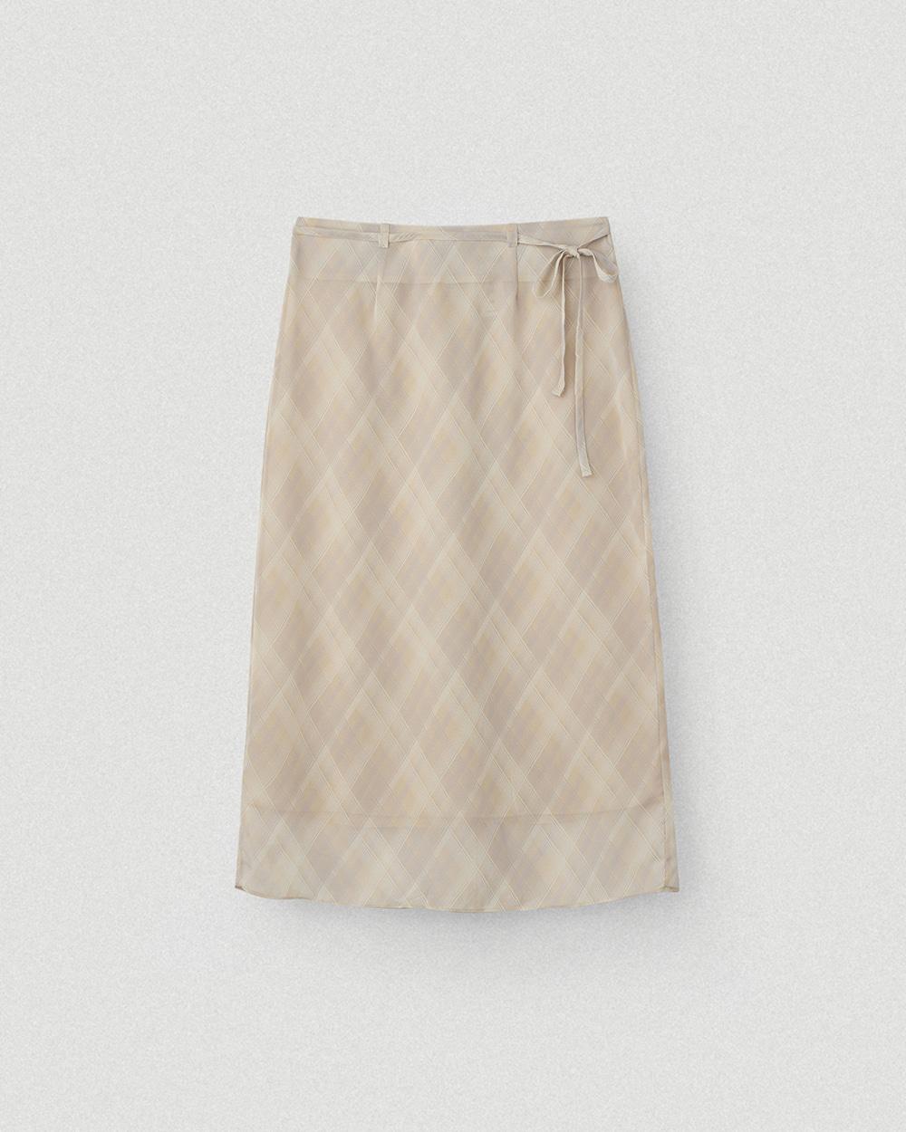 Check Midi Skirt_Beige Check