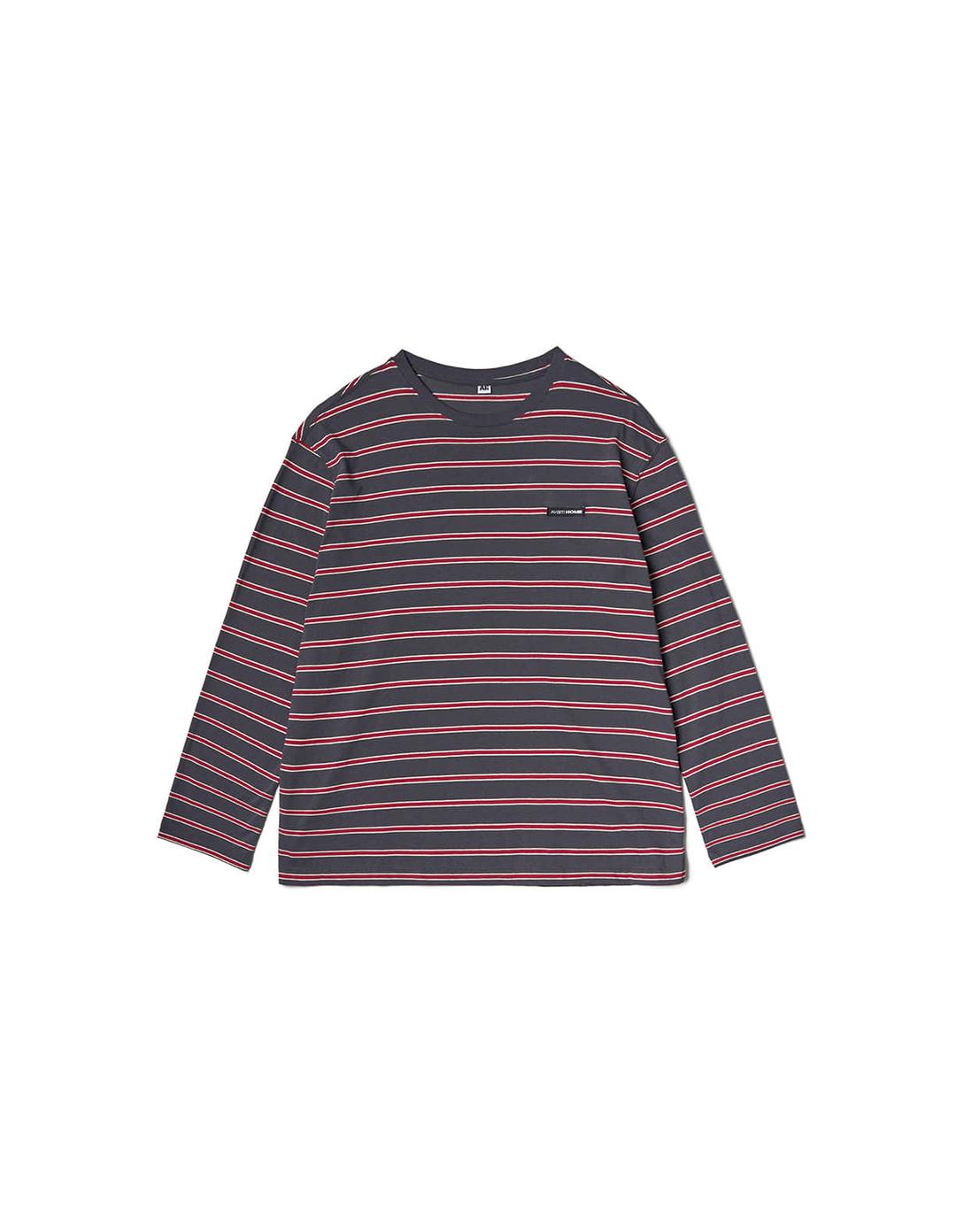 Oversize Stripe Tee Charcoal