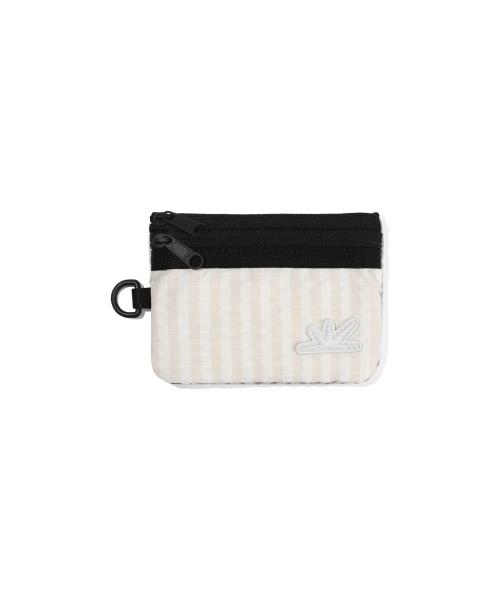 Zip Card Pouch Ivory Grid