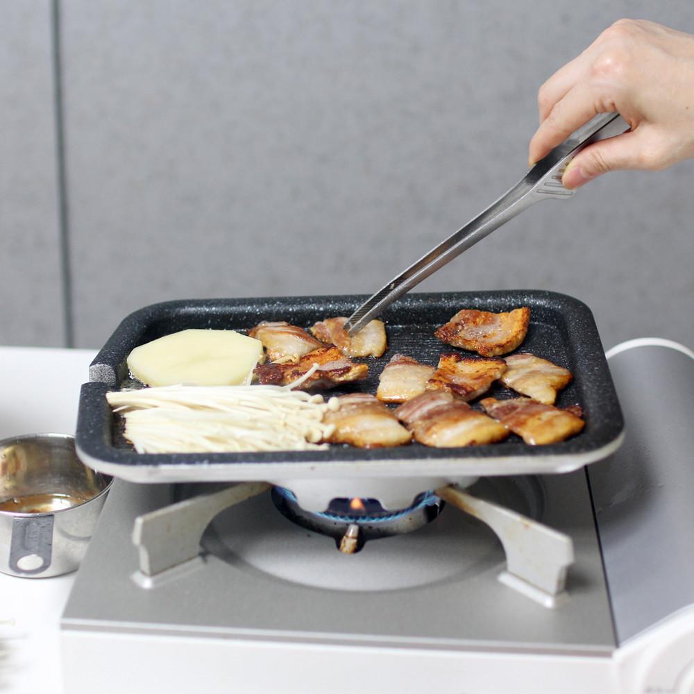 1인 사각 미니 고기판 혼밥 구이팬 혼족템