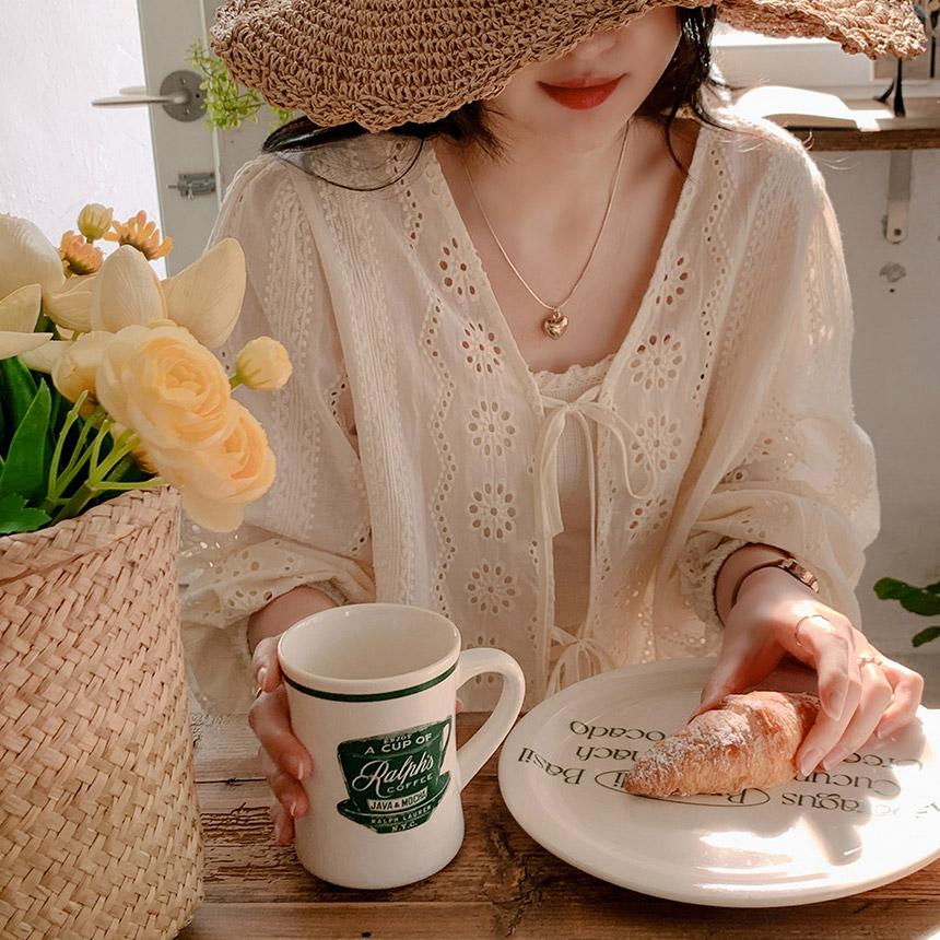 그레이스뮤즈 [MADE]르블랑 펀칭 레이스 가디건