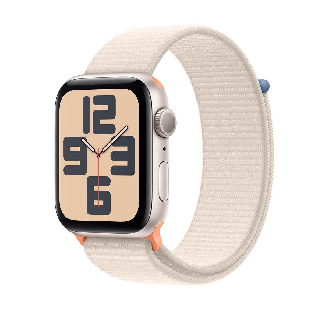 Apple Watch SE GPS 40mm 스타라이트 알루미늄 케이스, 그리고 스타라이트 스포츠 루프