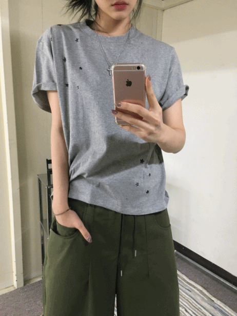 [MD 추천!] 이어 스타 절개 T (4 color)