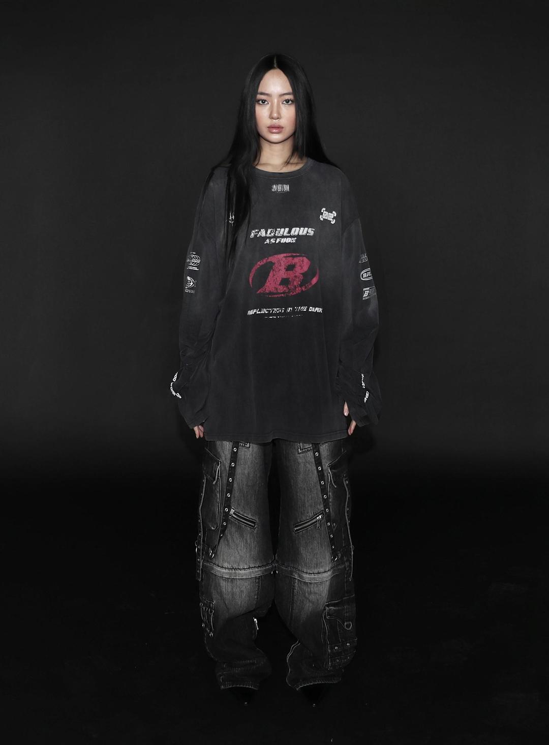 [w-tee23-080] F1 올드이펙트 롱슬리브 - 블랙
