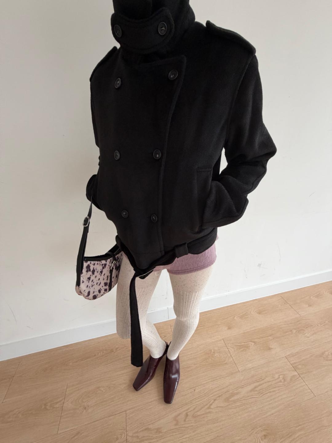 더블 하이넥 자켓