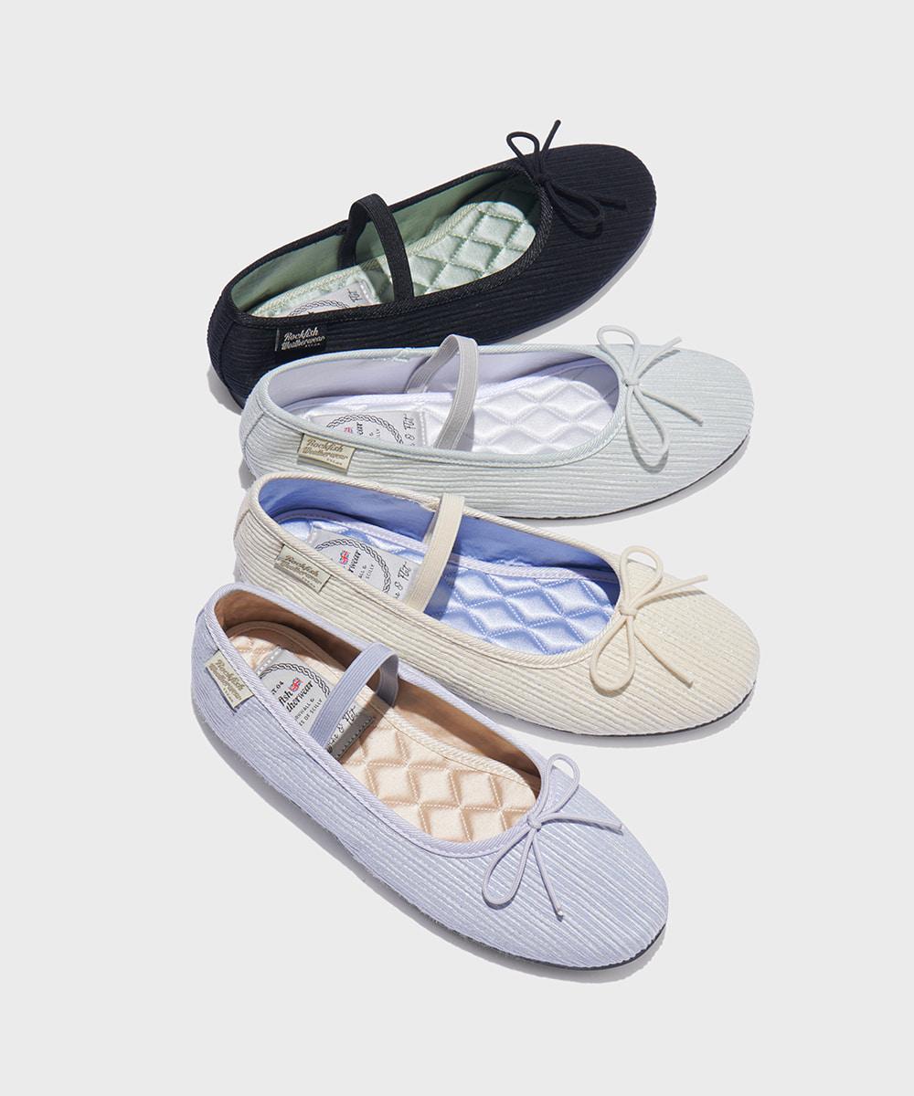[일부컬러 04.23이내 출고] HAZEL RIBBON FLAT (QUILTED) - 4color