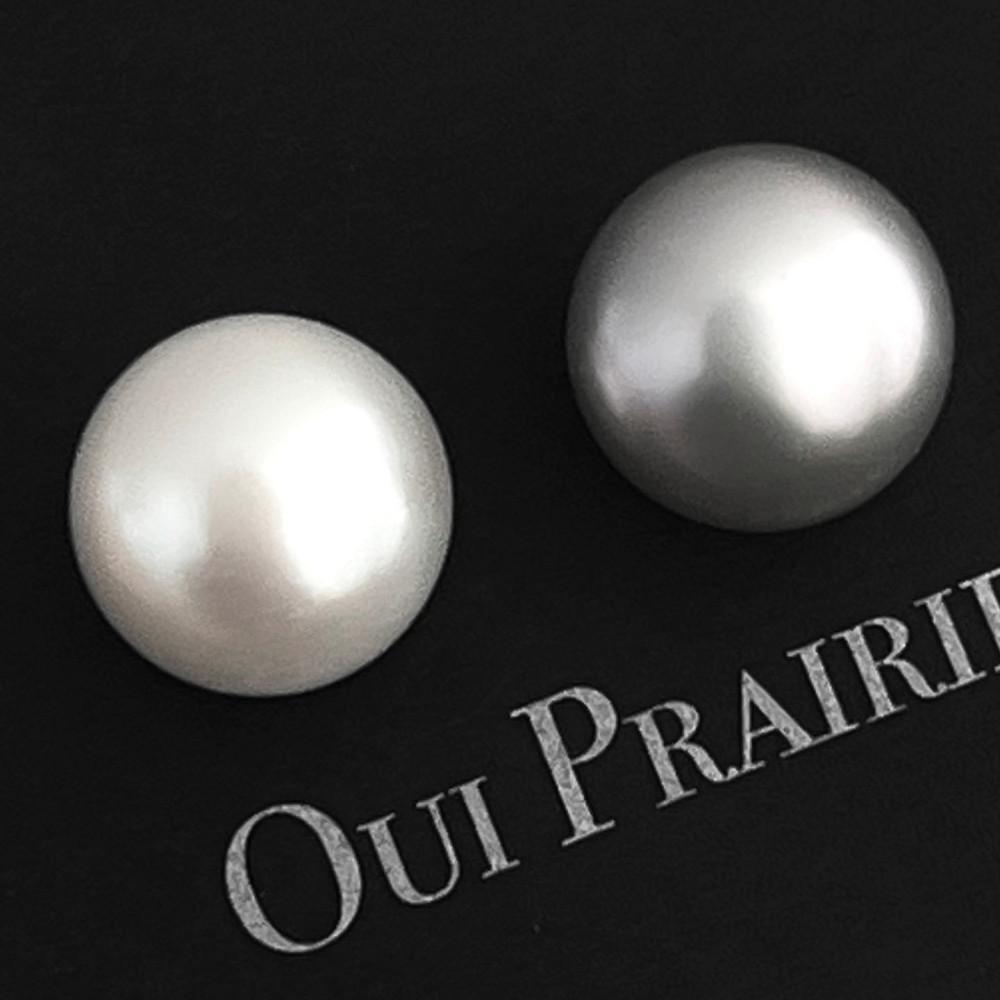 [위프레리] 2컬러 실버 클래식 펄 귀걸이, Silver Classic Pearl Earrings
