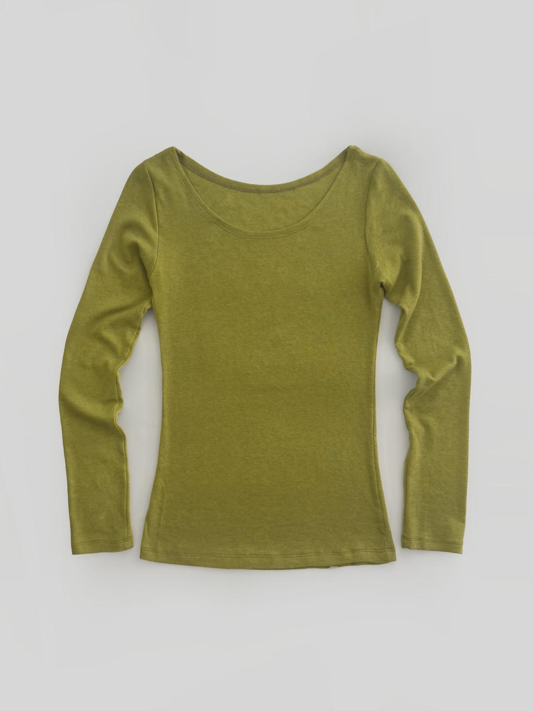 [prts made] 텐셀울 보트넥 롱슬리브 티셔츠(olive)