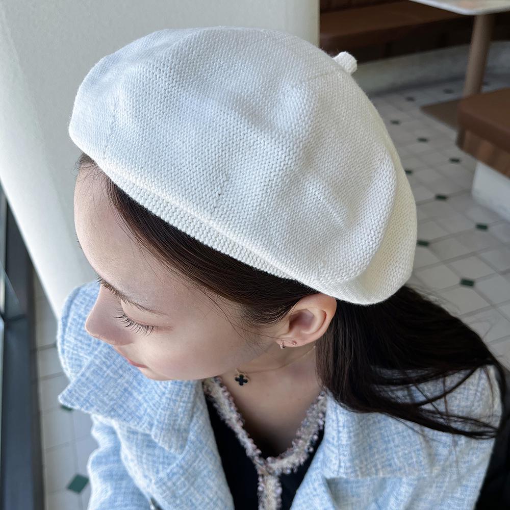 국산빵모자 여름 코튼실 파스텔 베레모 10color