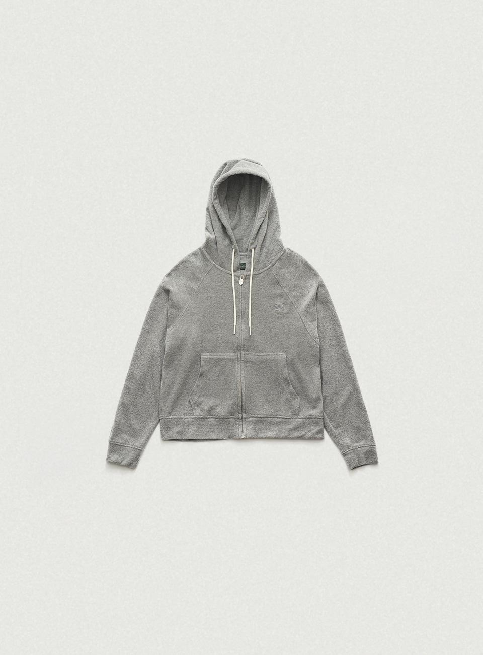 Grey Terry-Cloth Zip-Up Hoodie [10월 말 순차 배송]