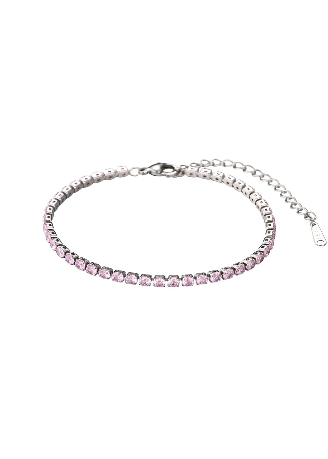 Abel Pink Glittering Silver Bracelet - I