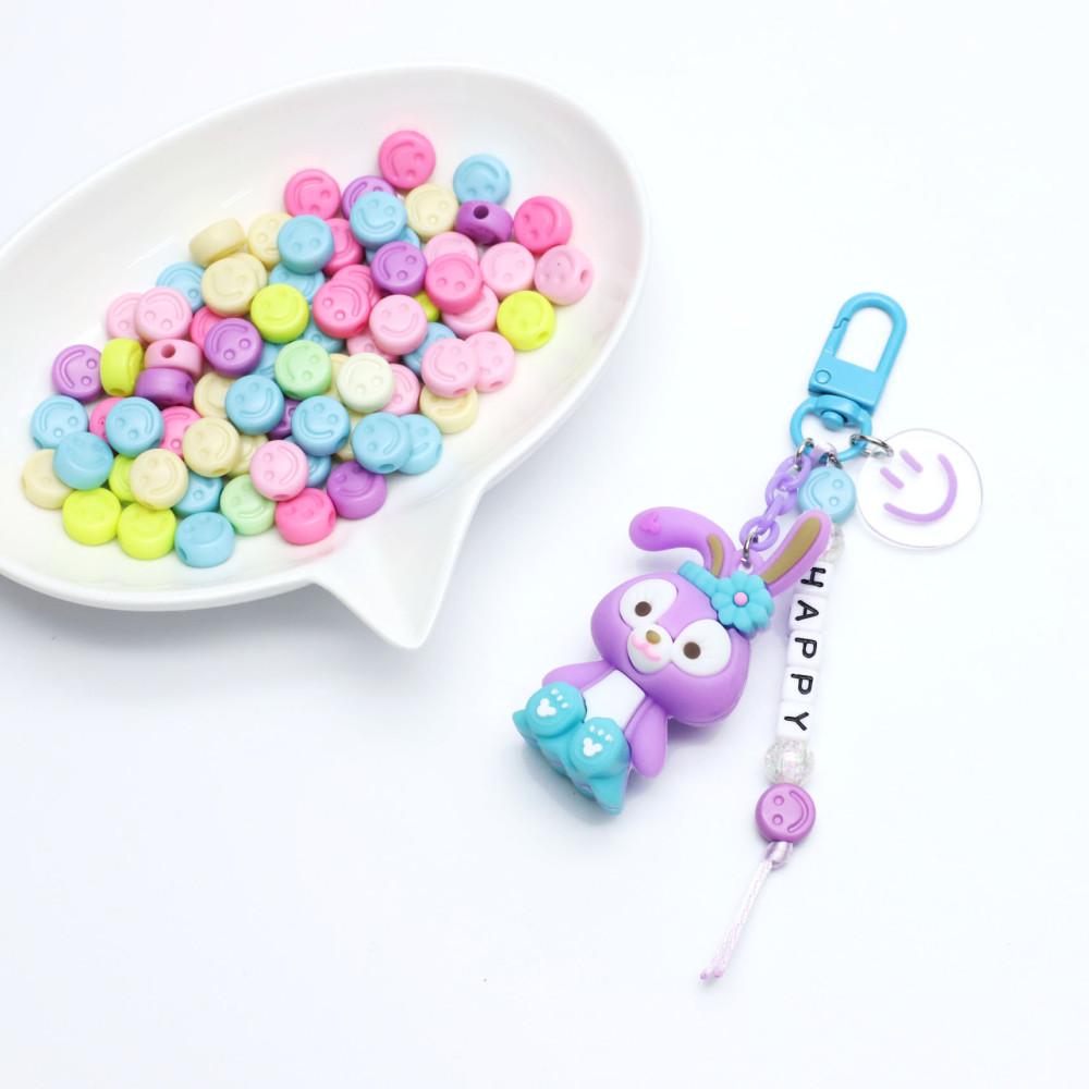 파스텔 음각 스마일 비즈 소 10mm 20g (약60개)