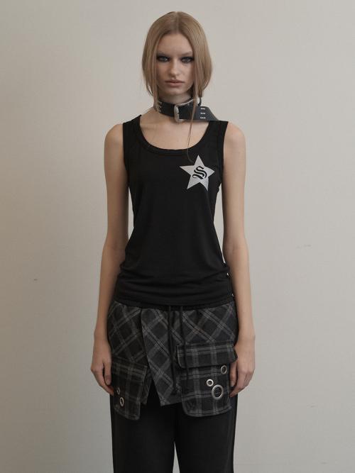 SILVER STAR SLEEVELESS / BLACK