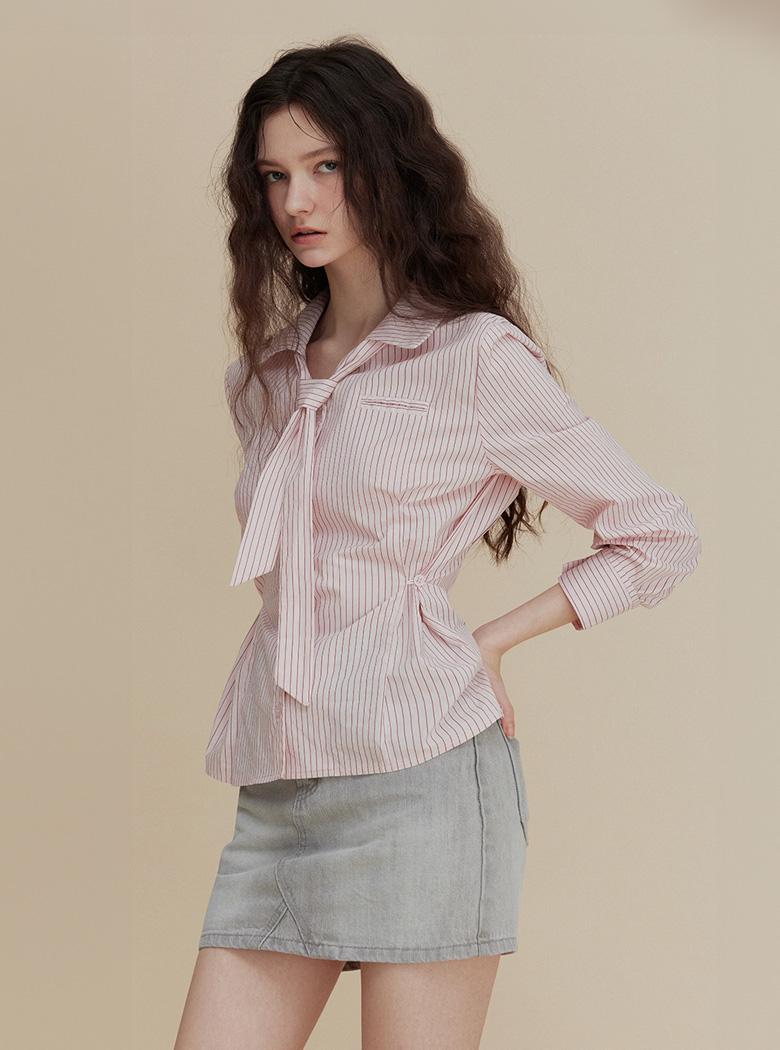 [25SS🌷]바니시 타이 스트라이프 셔츠