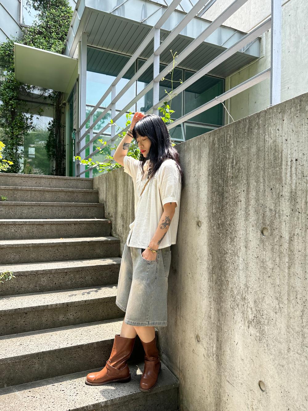 신시 Vintage washing bermuda denim pants / 빈티지워싱 버뮤다 데님 팬츠 청반바지