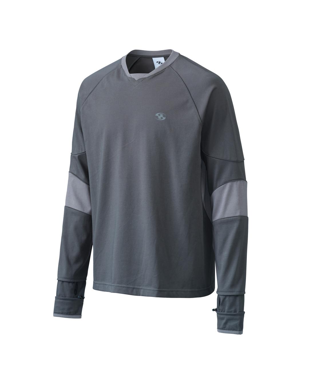 PIPING BLOCK LONG SLEEVES [CHARCOAL]