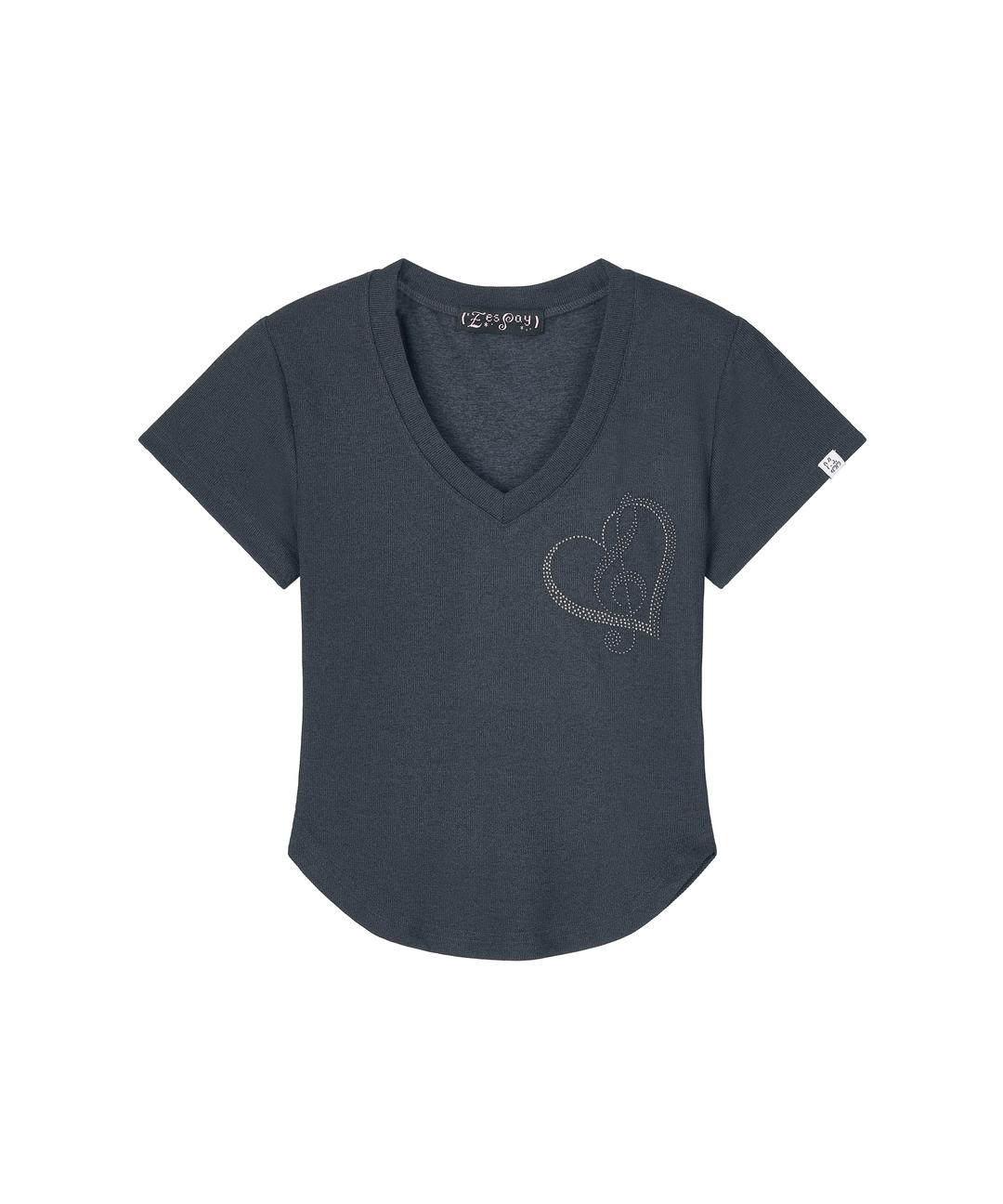 G clef T SHIRT - DARK CHACOAL