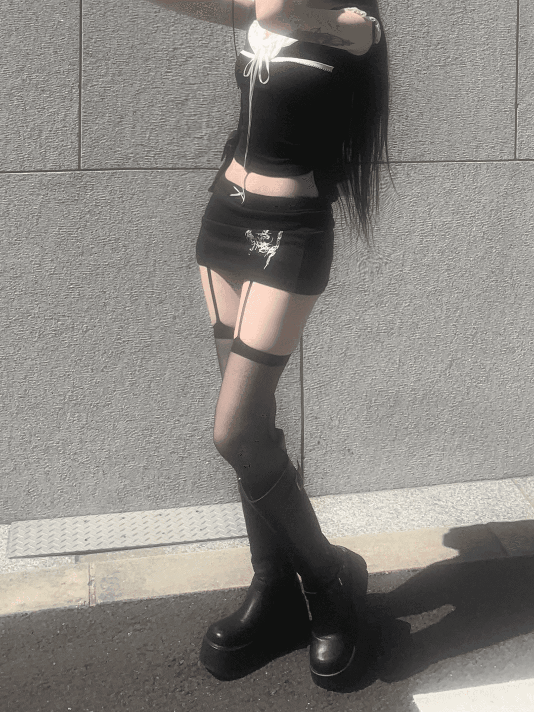 Ludena Tattoo Low-Waist Skirt * 여유주문 1주 소요