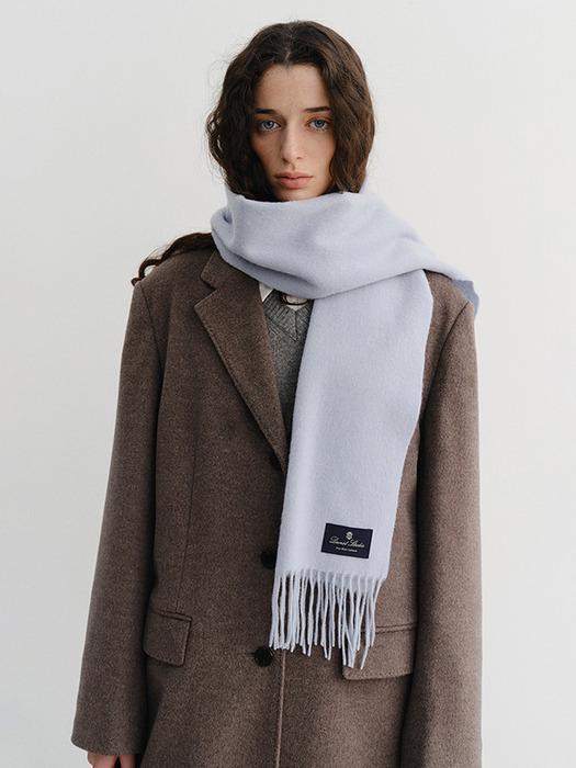 UNISEX FRINGED CASHMERE MUFFLER SOFT BLUE_UDMU5F102B1