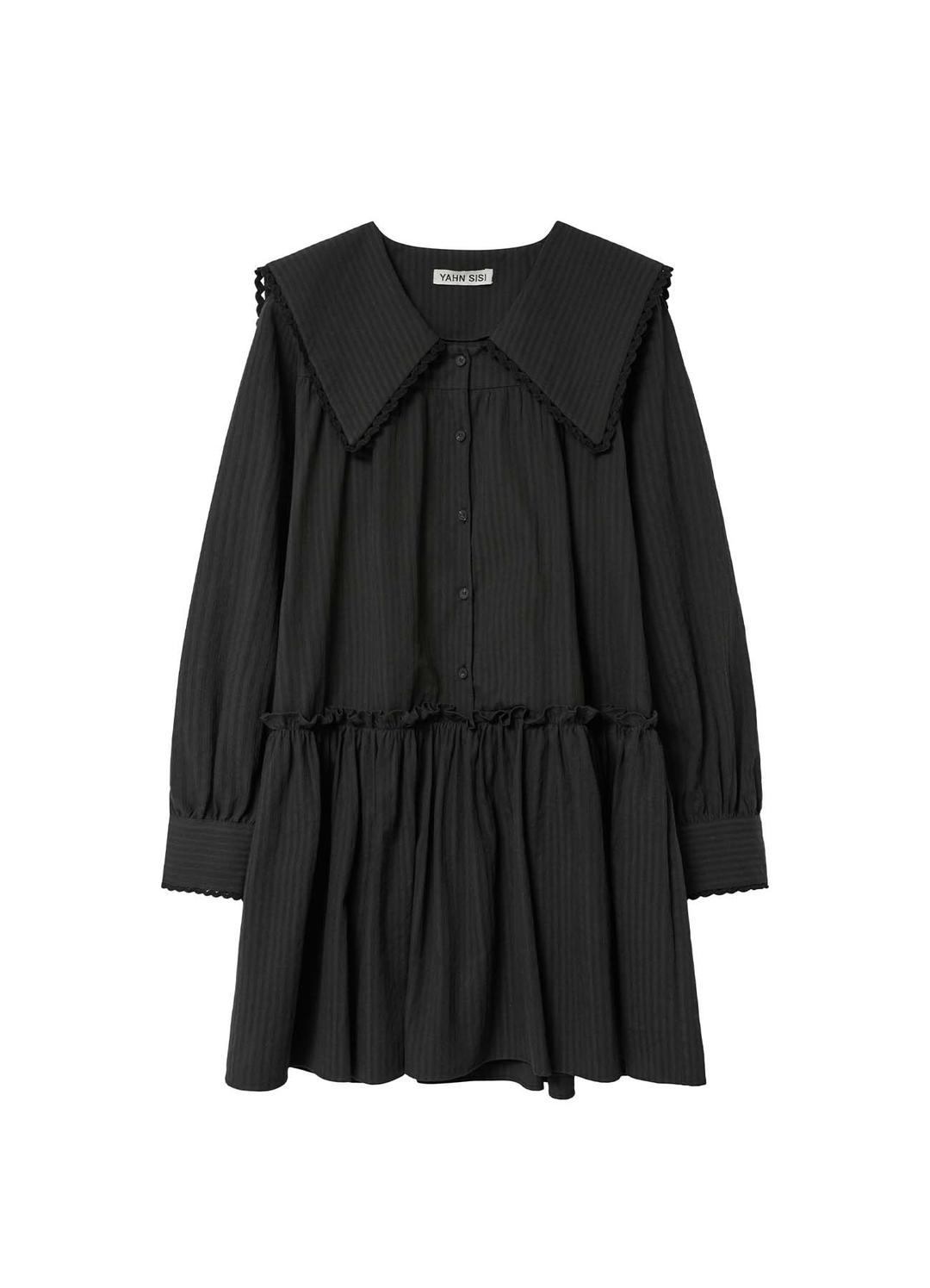 세일러 코튼 드레스 - 블랙