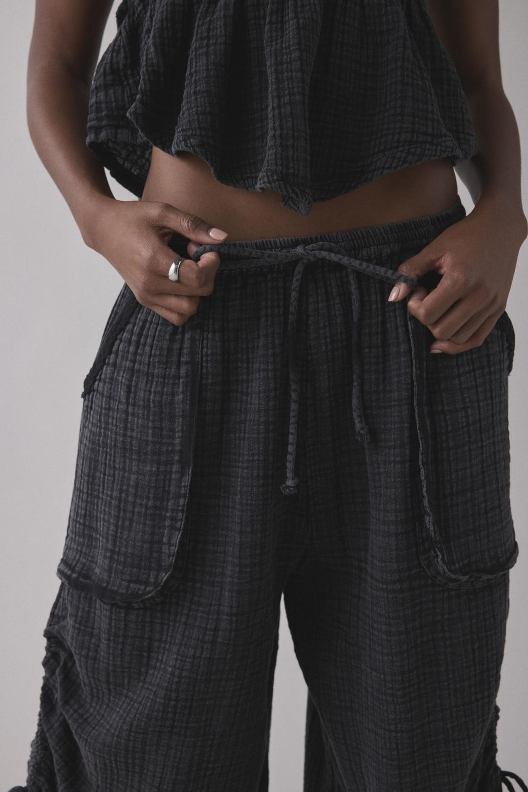 Out From Under Ocean Air Cinched Wide-Leg Gauze Pant