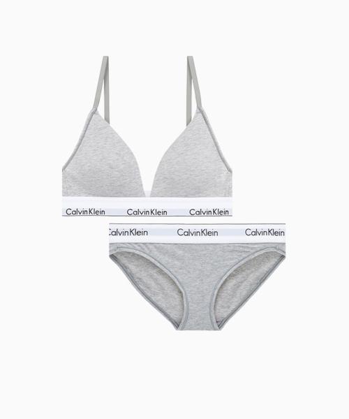 여성 아이콘 코튼 모달 트라이앵글 세트_그레이