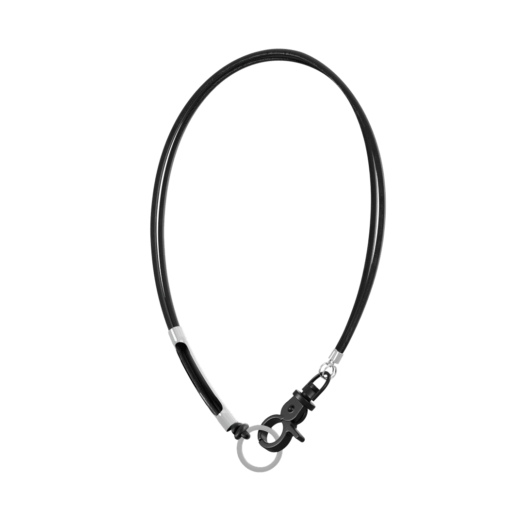 3way leather necklace (black-black)