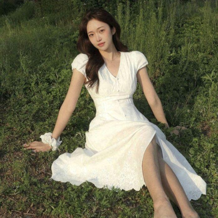[노현주 착용] LILIANA puff sleeve embroidery dress_WHITE