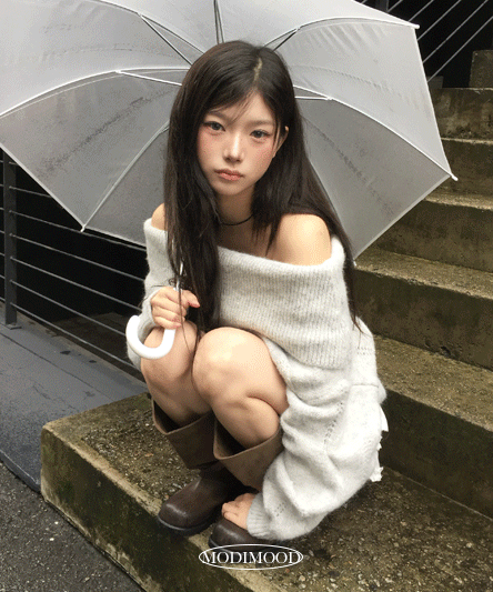 [여리핏/오버니트] 라빈 오프 롱 오버 니트 - 3color