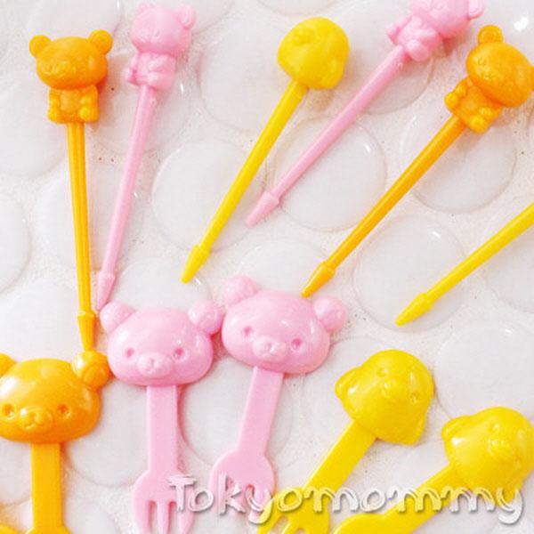 (일본)리락쿠마 마스코트 도시락픽 포크 일자픽 (12Pset) 예쁜 도시락 반찬 과일 꽂이