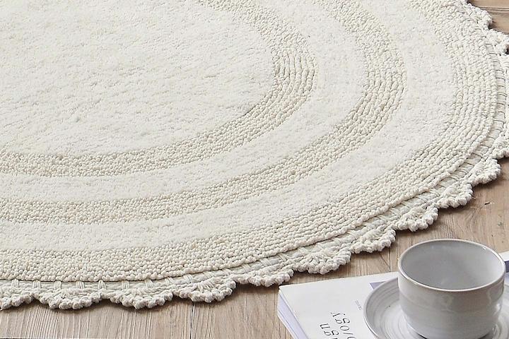 [5%쿠폰]데이지 핸드메이드 코튼 100% 원형 러그 2colors / 3size
