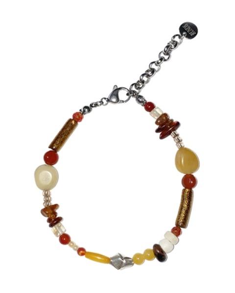karen silver brown gemstone bracelet