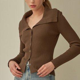 [르니앤맥코이] 빅카라 슬림 아일렛 가디건 LK11CD109