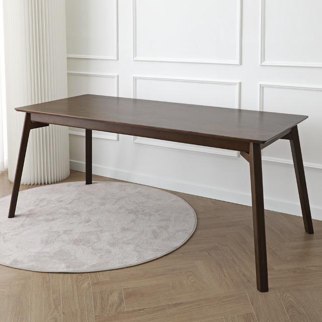 [스크래치A등급]미엔  주방 다이닝 6인용 고무나무 원목 우드 스퀘어 식탁 테이블 1700