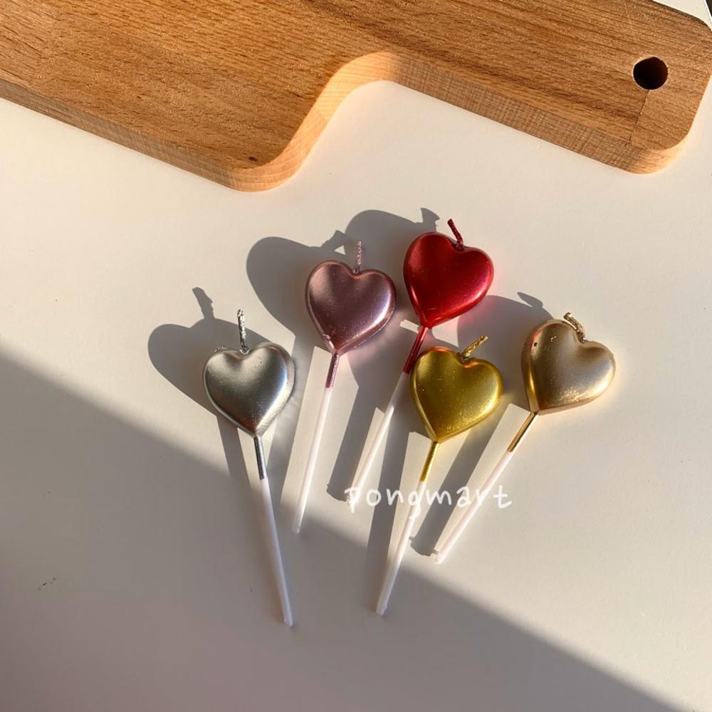 퐁마트 캔디하트초 글리터하트초 생일초 파티초