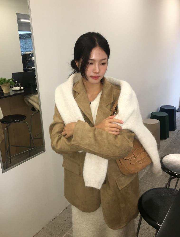 히든 퀄팅 안감양털 스웨이드 자켓 (2color)