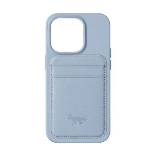 메종키츠네 콜라보 아이폰 14프로 맥세이프 카드 케이스 MEDIUM BLUE CHLD-BLU-NP22MP-M