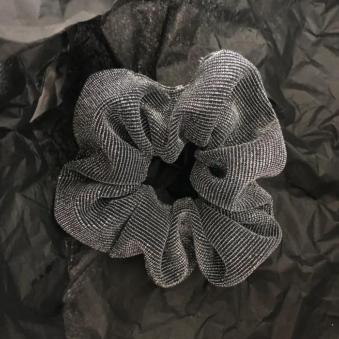 black sliver glitter scrunchy