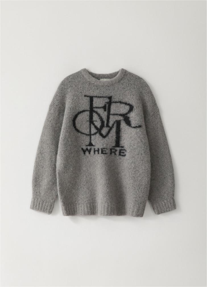 심볼 알파카 크루넥니트_Grey