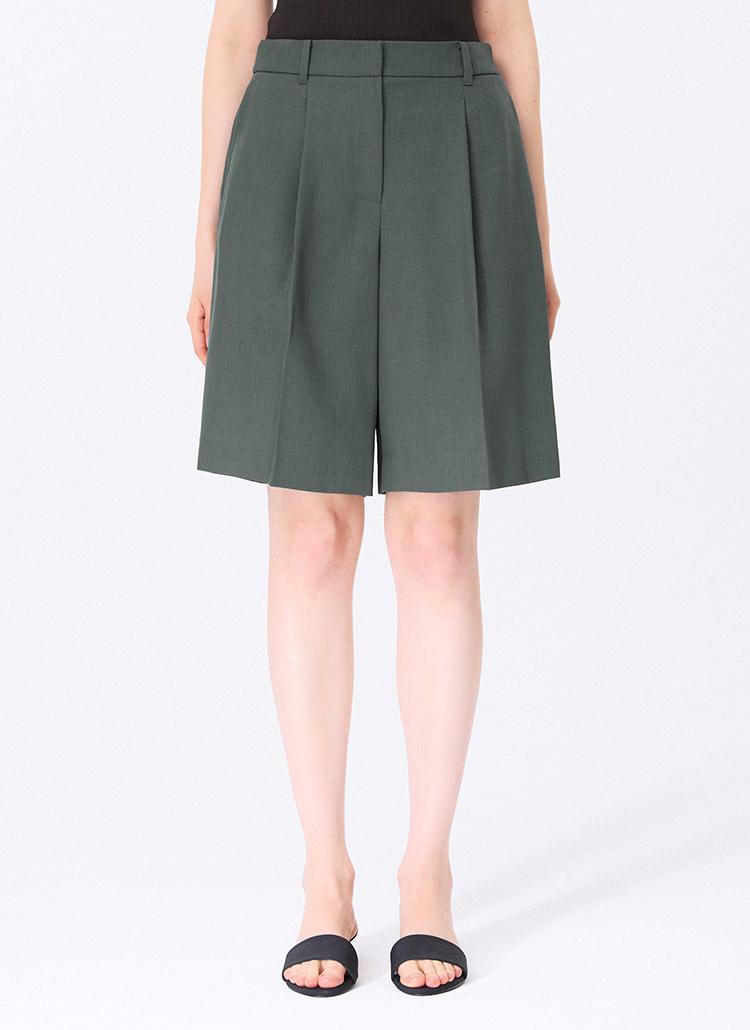 [NEW] 원 턱 백 밴딩 하프 팬츠_SWWSPP22010