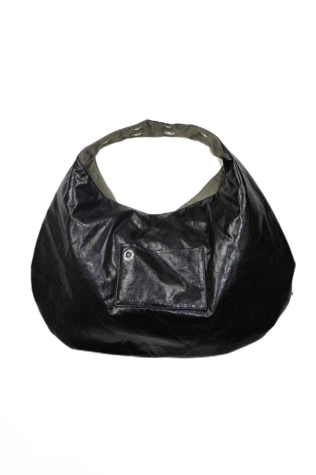 EYELET LEATHER BAG - LARGE (BLACK)