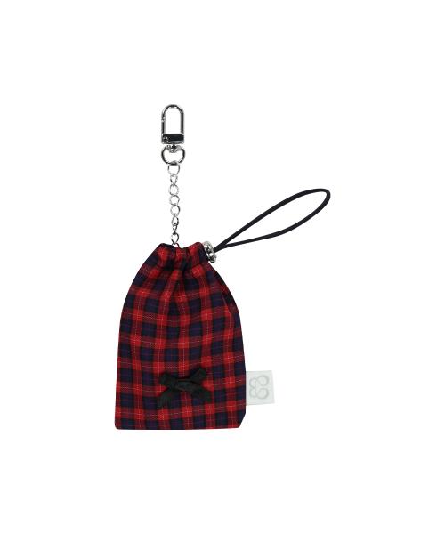 CHECK GYMSACK KEYRING [RED]