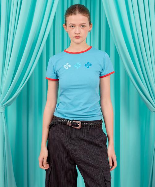 CRESCENDO RINGER T-SHIRT / blue