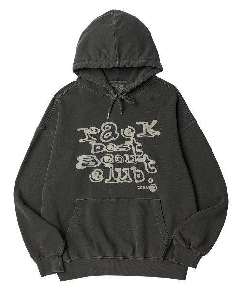 스카우트 클럽 피그먼트 후드티 블랙 차콜