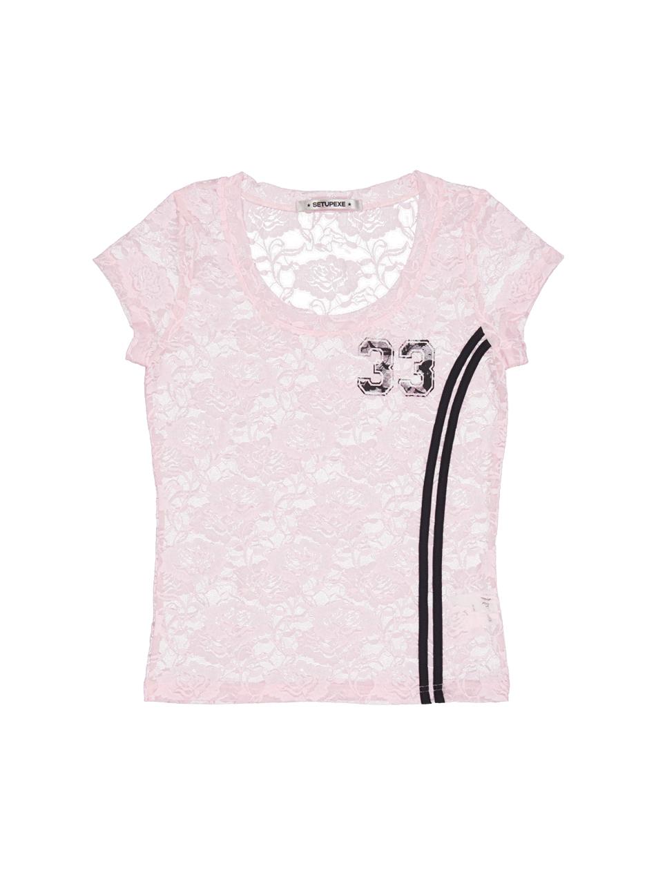 33 LACE TOP / BABY PINK