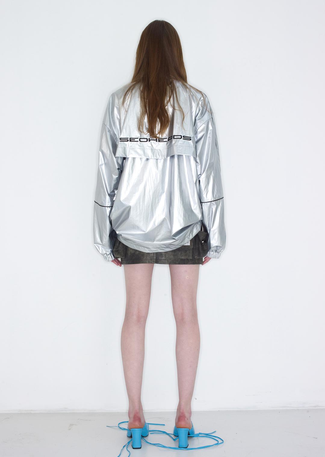 [s/e/o EXCLUSIVE] PIPING LINED NYLON JUMPER SILVER