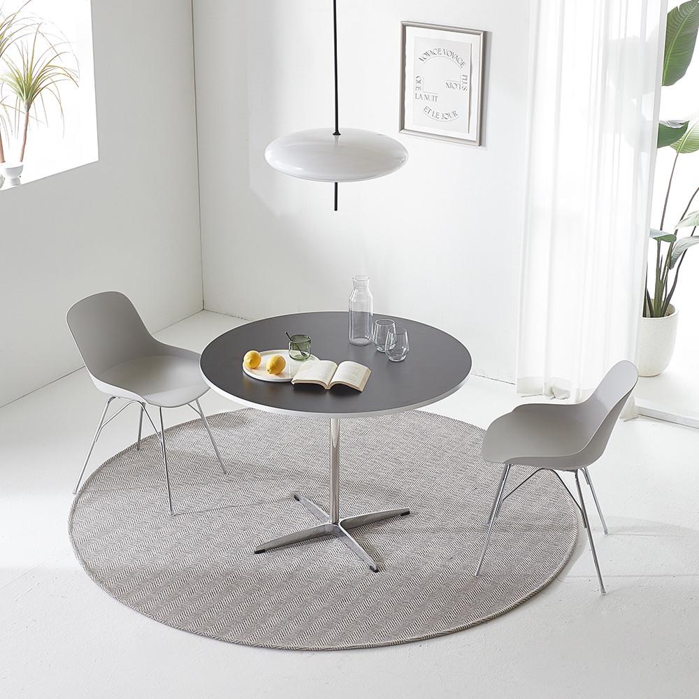 바이더하임 HPL 블랙 실버엣지 원형 둥근사각 테이블 식탁