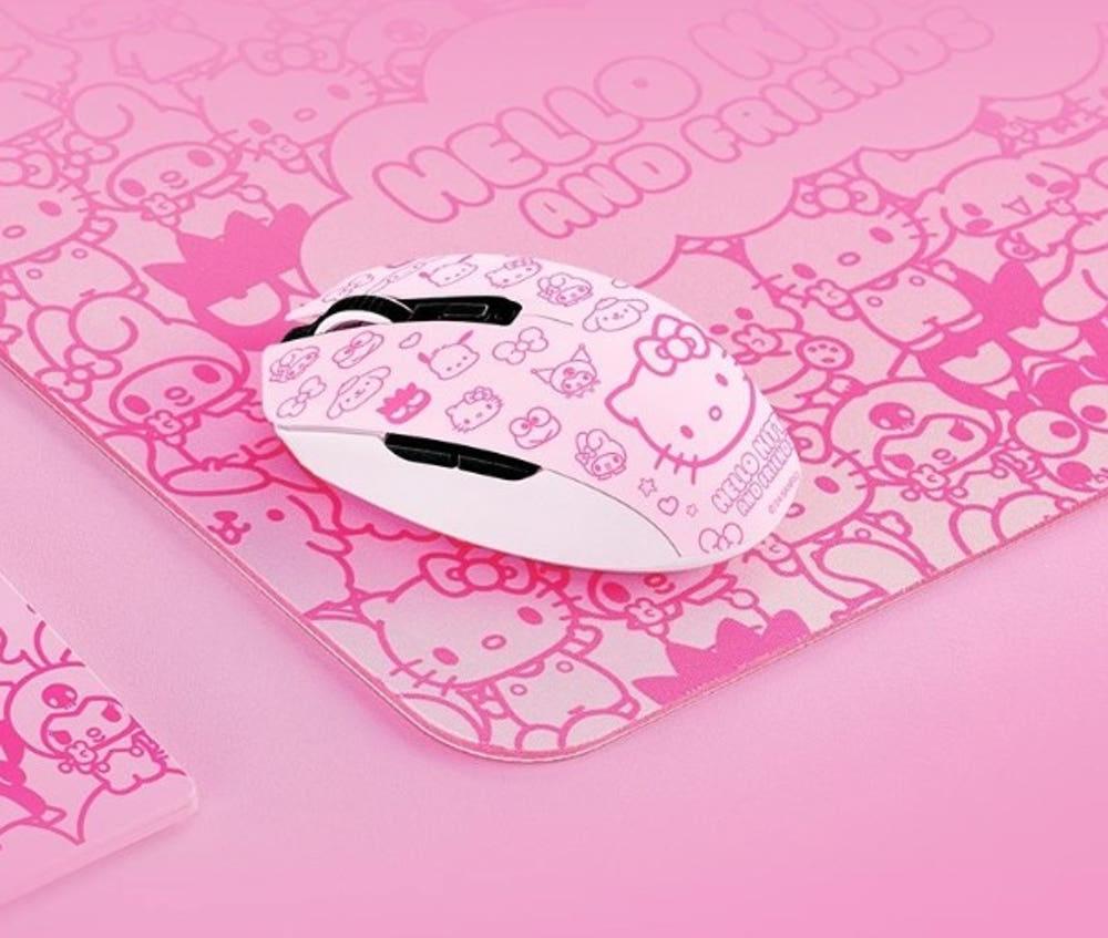 헬로키티 마우스 핑크 레이저 게이밍 듀얼 무선마우스